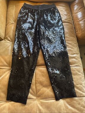 J. Crew Collection Black Sequin Ankle Pants size 0